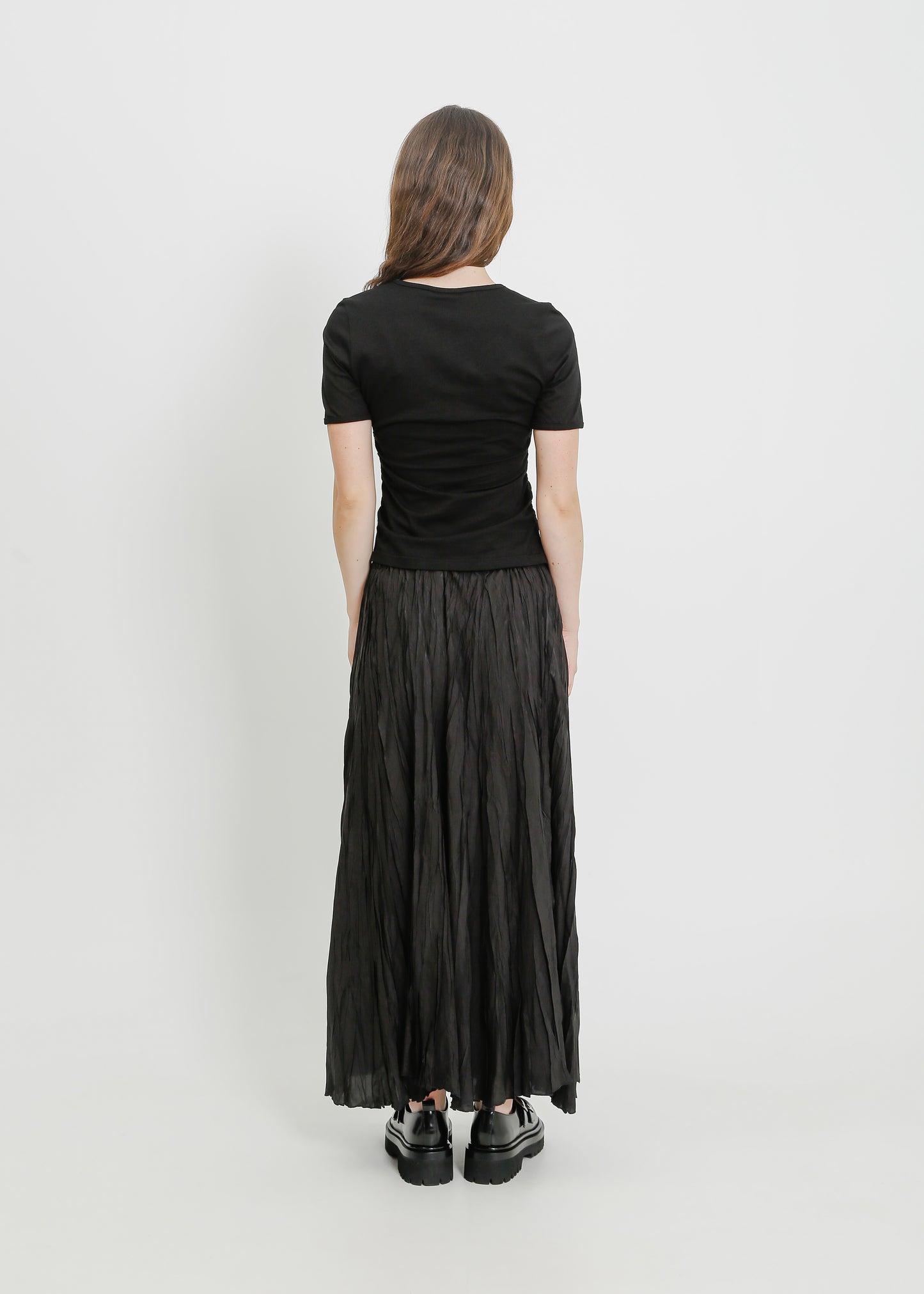 MIETTA PLEAT SKIRT / BLACK