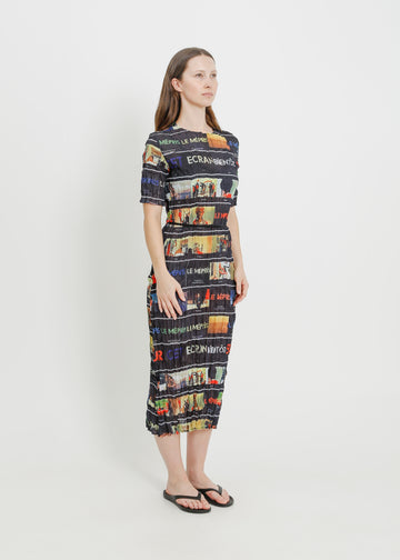 TIA PLEAT DRESS / MULTI