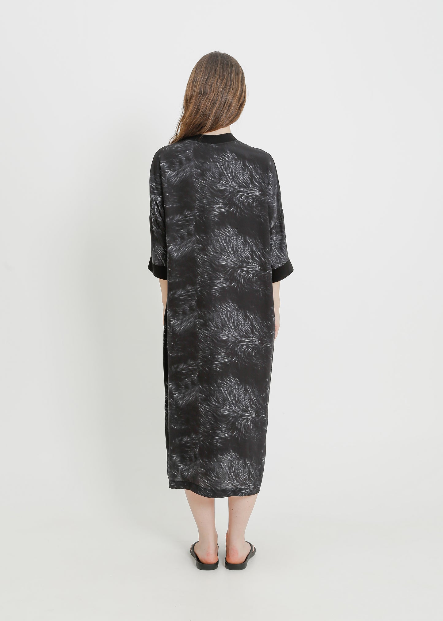 PHOEBE DRESS / BLACK FUR