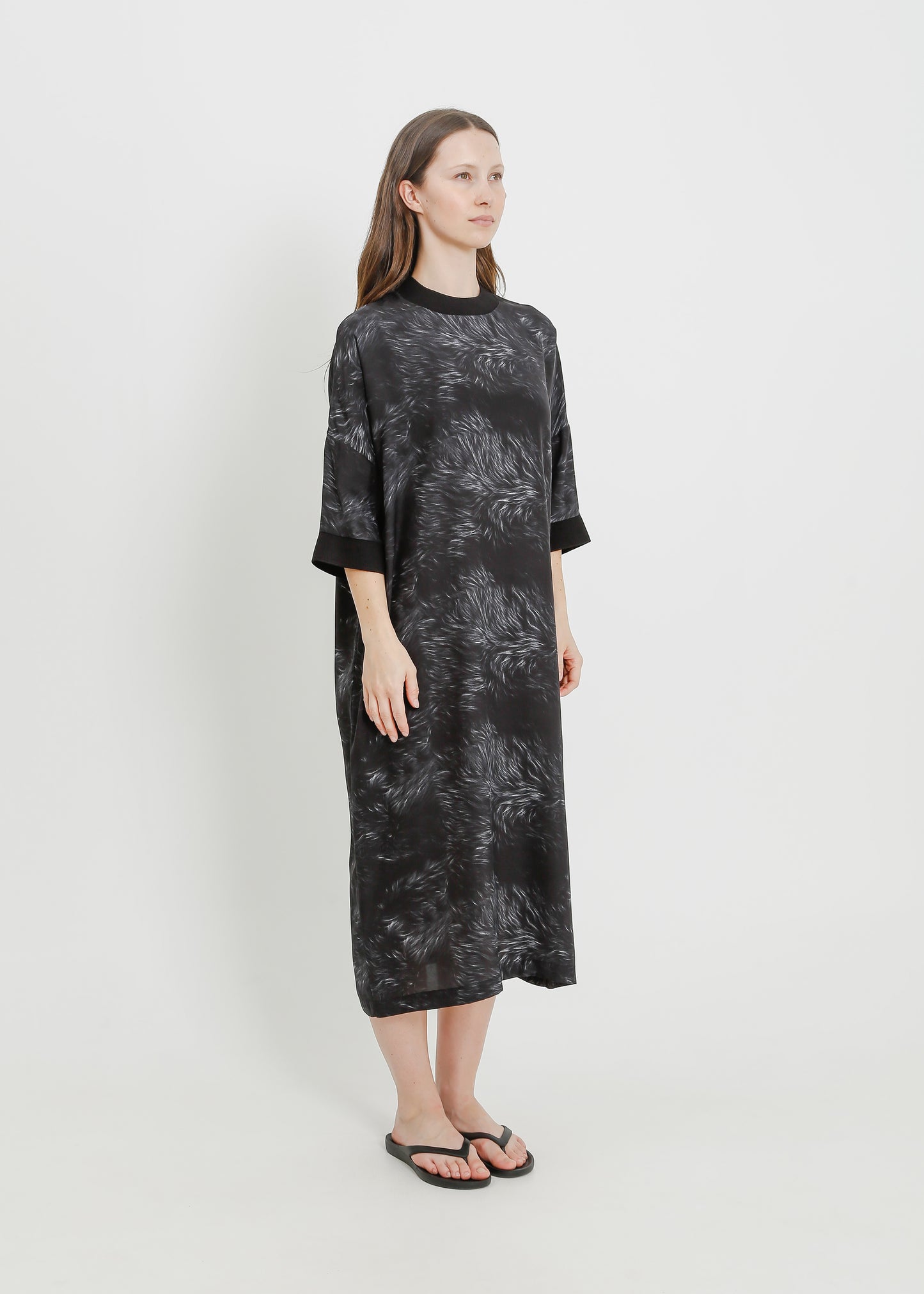 PHOEBE DRESS / BLACK FUR