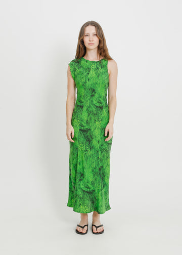 ROCHELLE DRESS / GREEN FUR