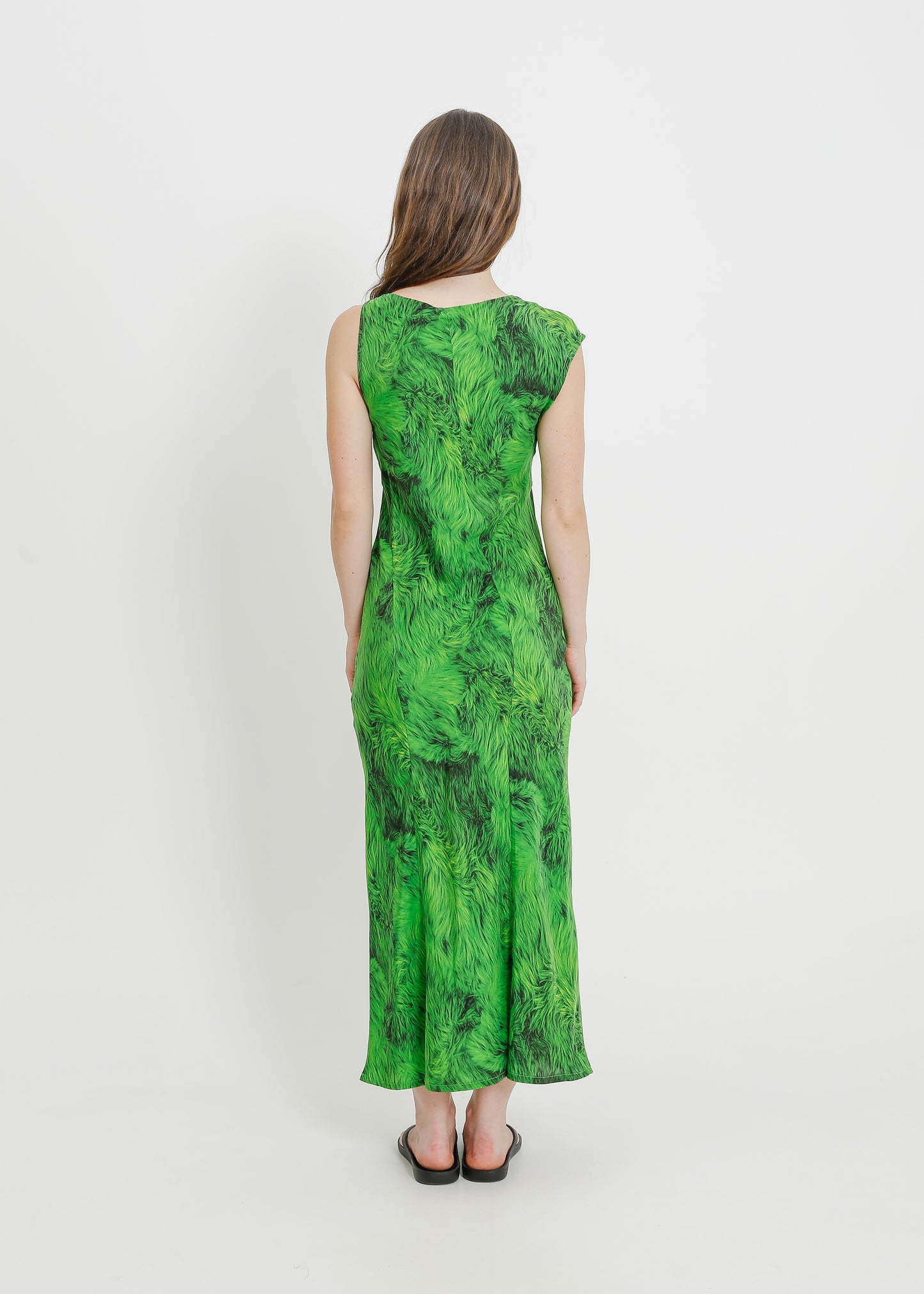 ROCHELLE DRESS / GREEN FUR