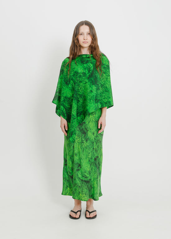 ROCHELLE DRESS / GREEN FUR