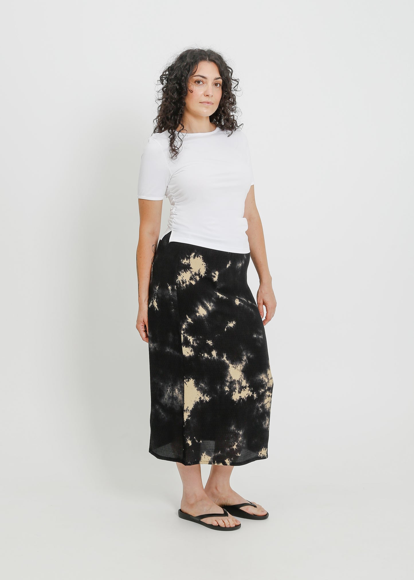 LEAH SKIRT / INK-BEIGE