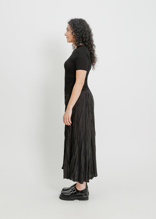 MIETTA PLEAT SKIRT / BLACK