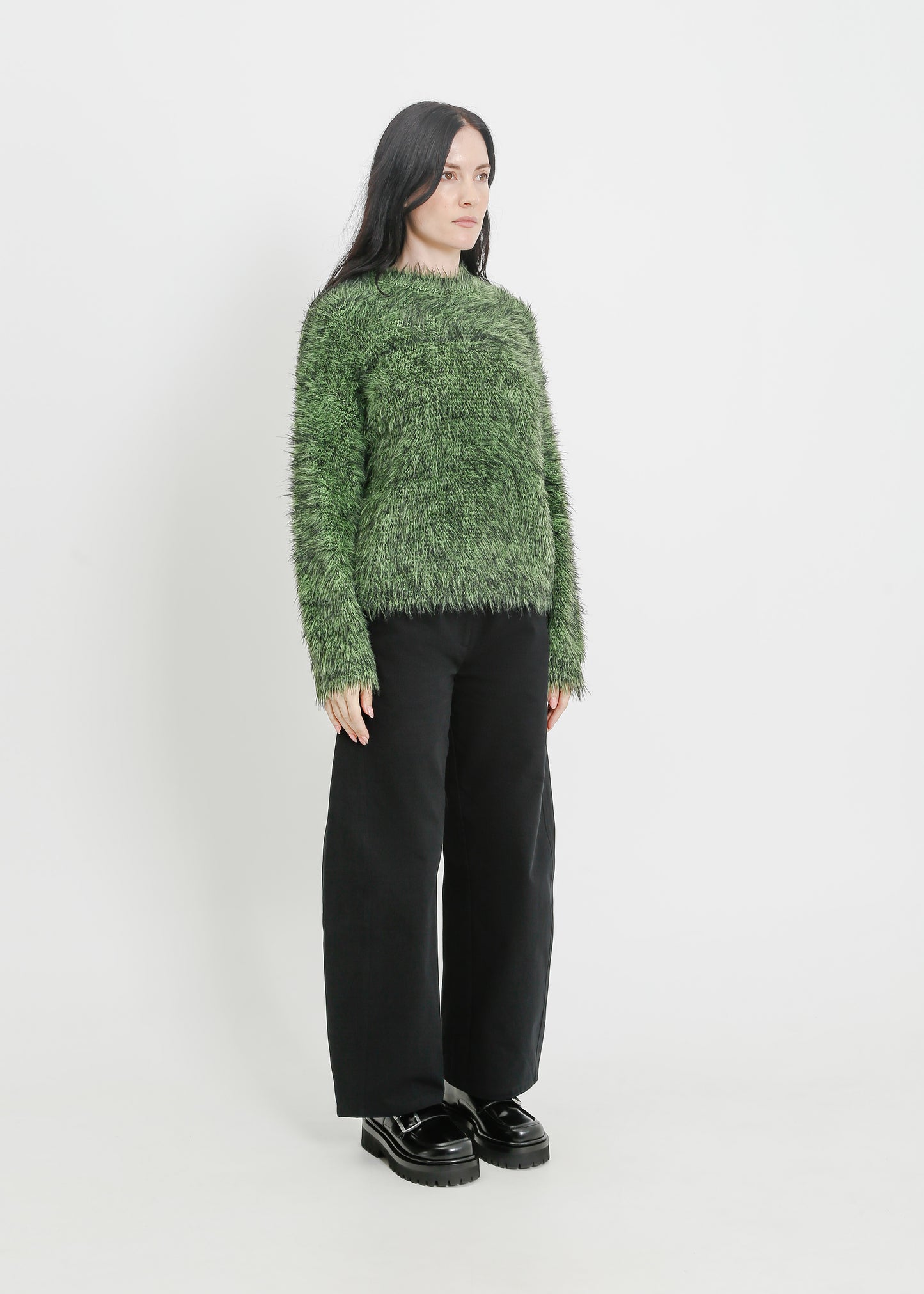 THEO KNIT SWEAT / BLACK-GREEN