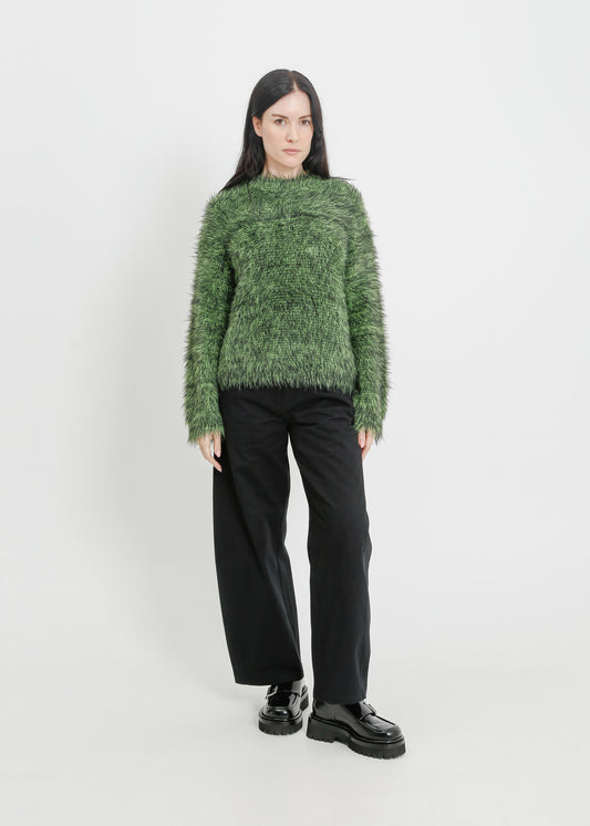 THEO KNIT SWEAT / BLACK-GREEN