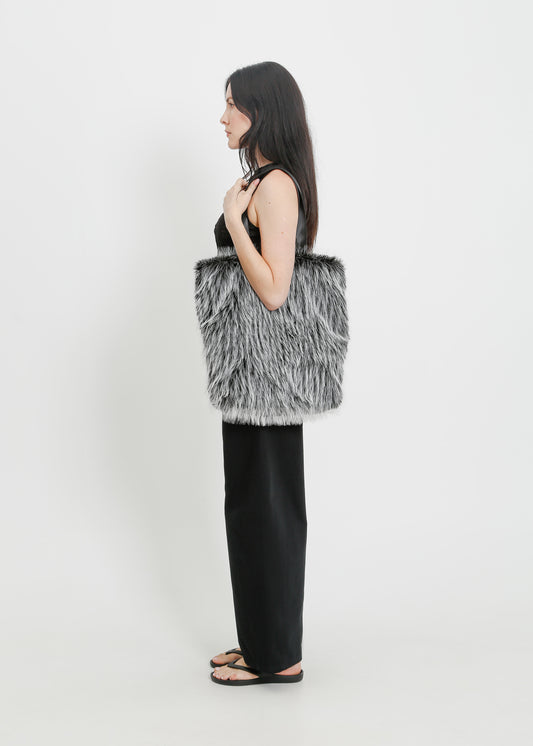 TEMIN FUR TOTE / BLACK-WHITE FUR