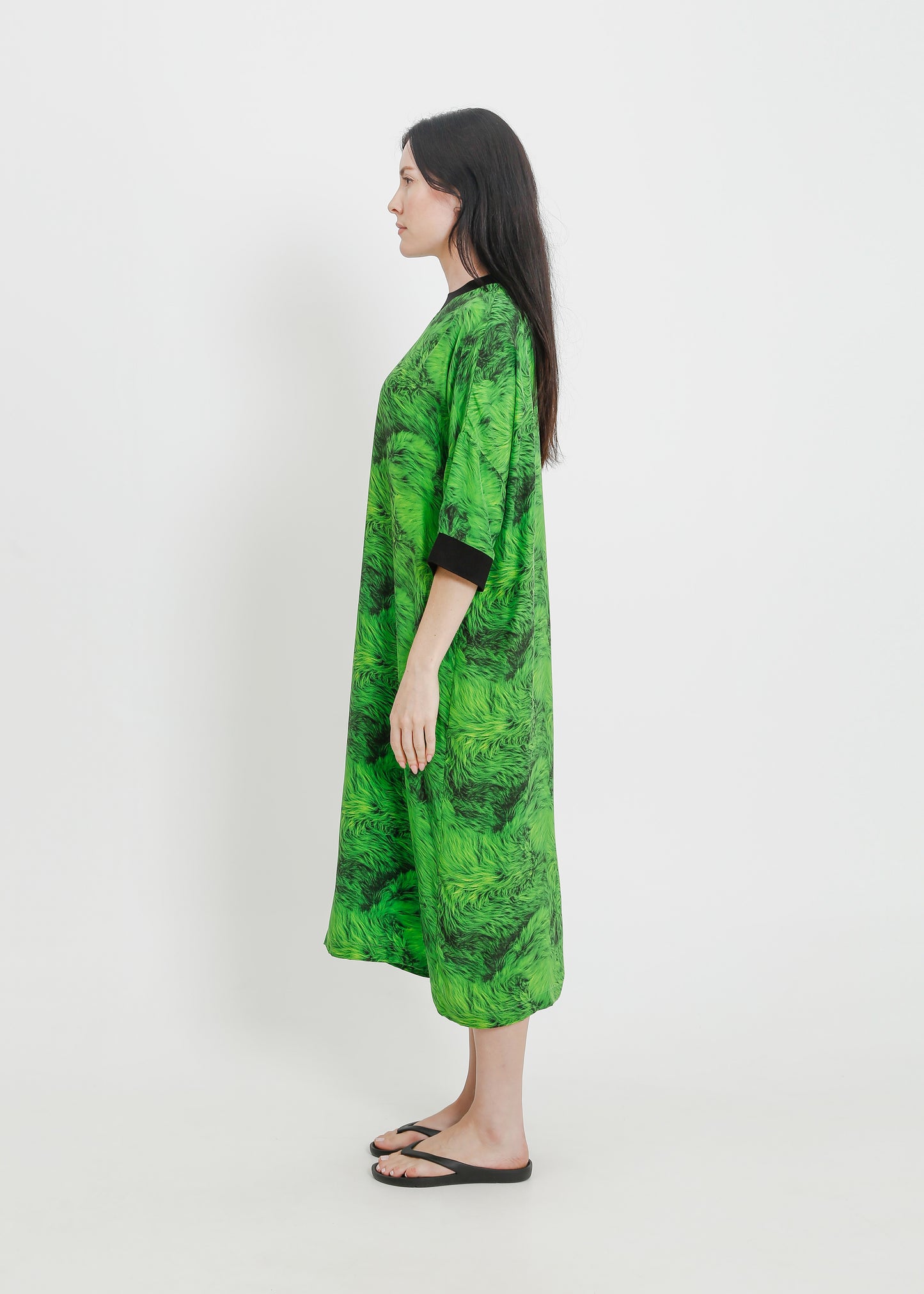 PHOEBE DRESS / GREEN FUR