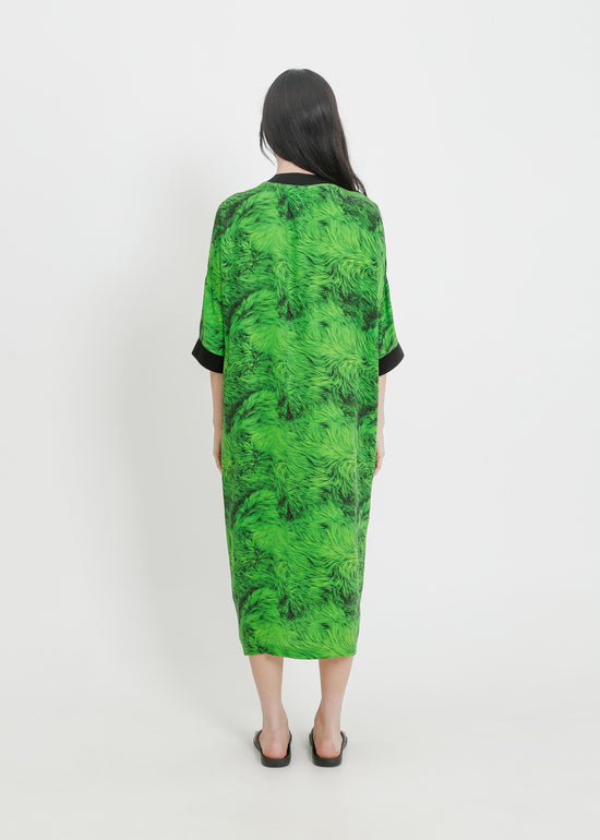 PHOEBE DRESS / GREEN FUR