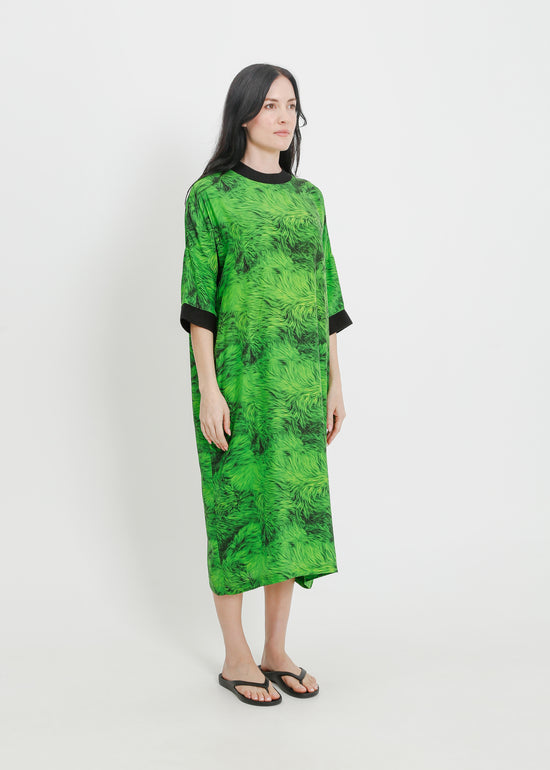 PHOEBE DRESS / GREEN FUR