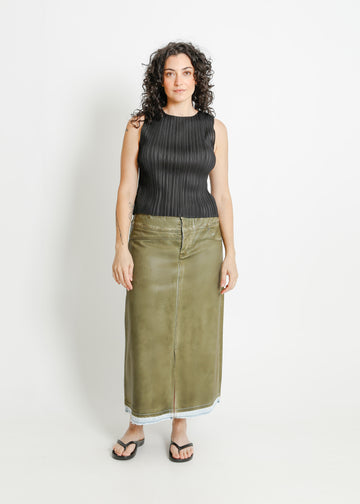 INDIO DENIM SKIRT / KHAKI