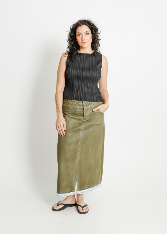 INDIO DENIM SKIRT / KHAKI