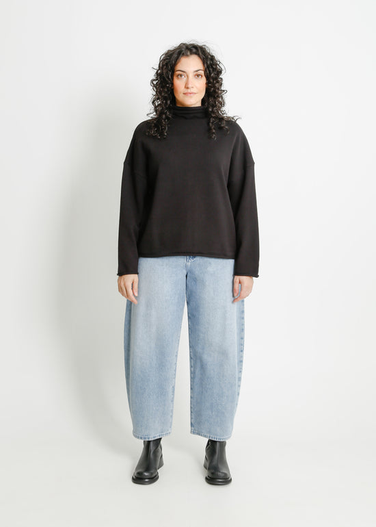 RAVENNA KNIT SWEAT / BLACK