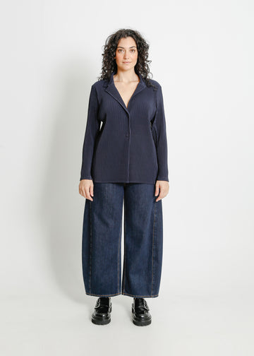 HARRIET PLEAT BLAZER / NAVY