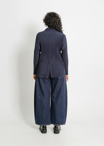 HARRIET PLEAT BLAZER / NAVY