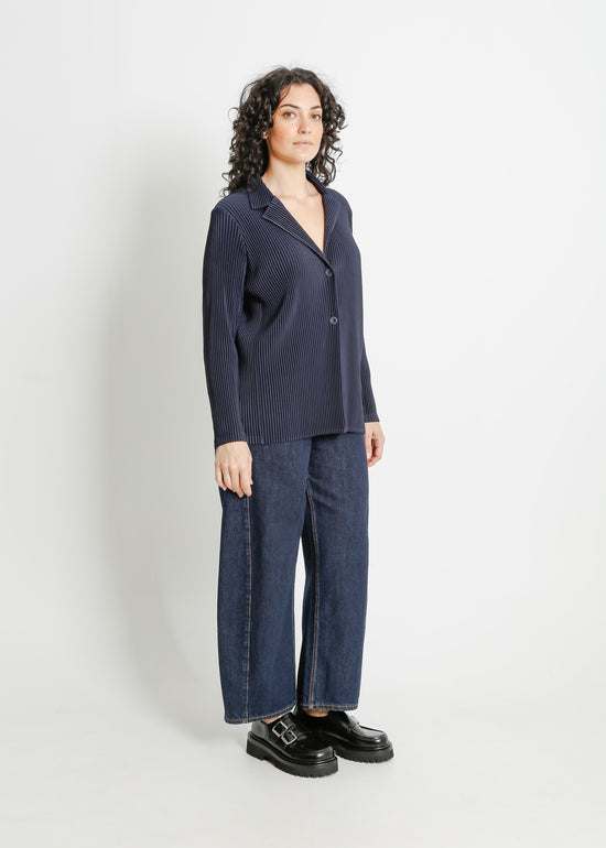 HARRIET PLEAT BLAZER / NAVY