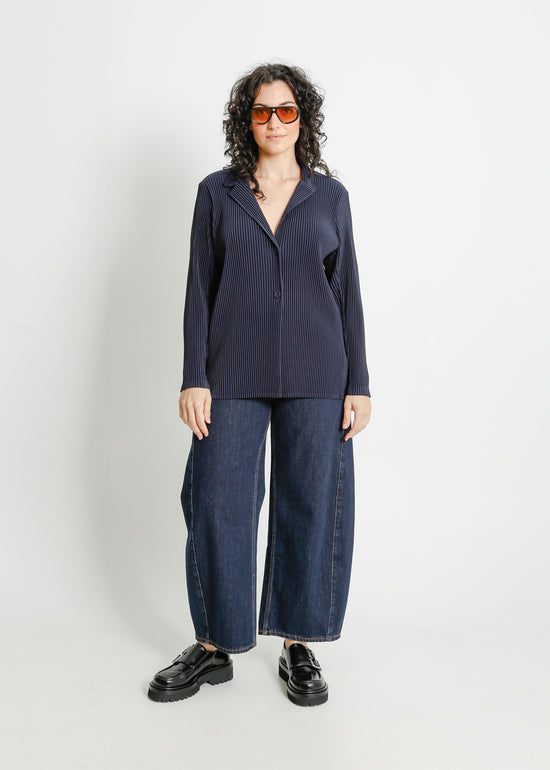 HARRIET PLEAT BLAZER / NAVY