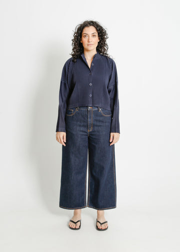 MADDY PLEAT JACKET / NAVY