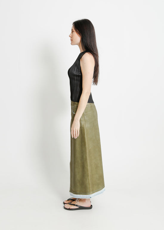 INDIO DENIM SKIRT / KHAKI