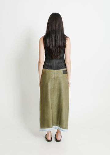 INDIO DENIM SKIRT / KHAKI