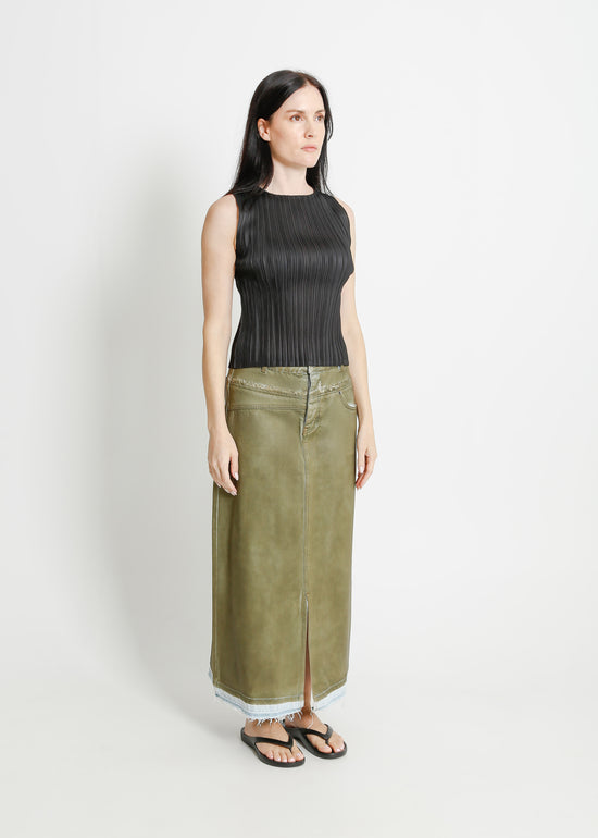 INDIO DENIM SKIRT / KHAKI