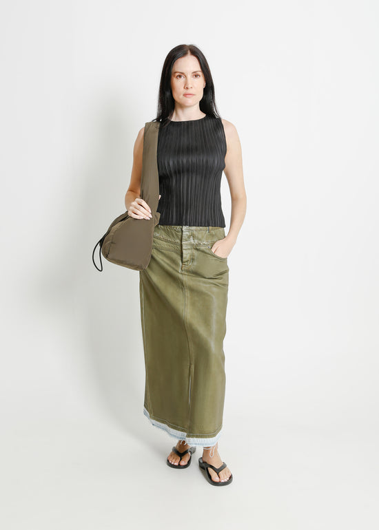 INDIO DENIM SKIRT / KHAKI