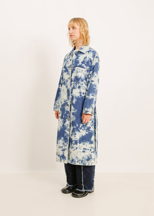 CRUZ DENIM TRENCH / BLUE-WHITE