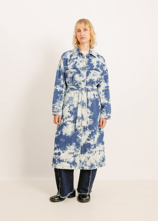 CRUZ DENIM TRENCH / BLUE-WHITE