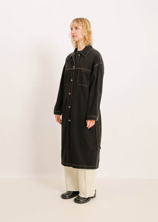 W24 | CRUZ DENIM TRENCH / BLACK