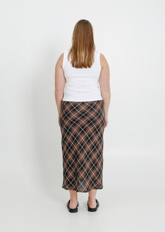 GEORGIA SKIRT / CHOCOLATE-BLACK-WHITE