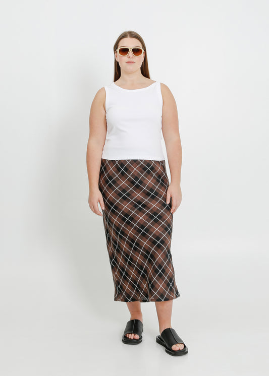 GEORGIA SKIRT / CHOCOLATE-BLACK-WHITE