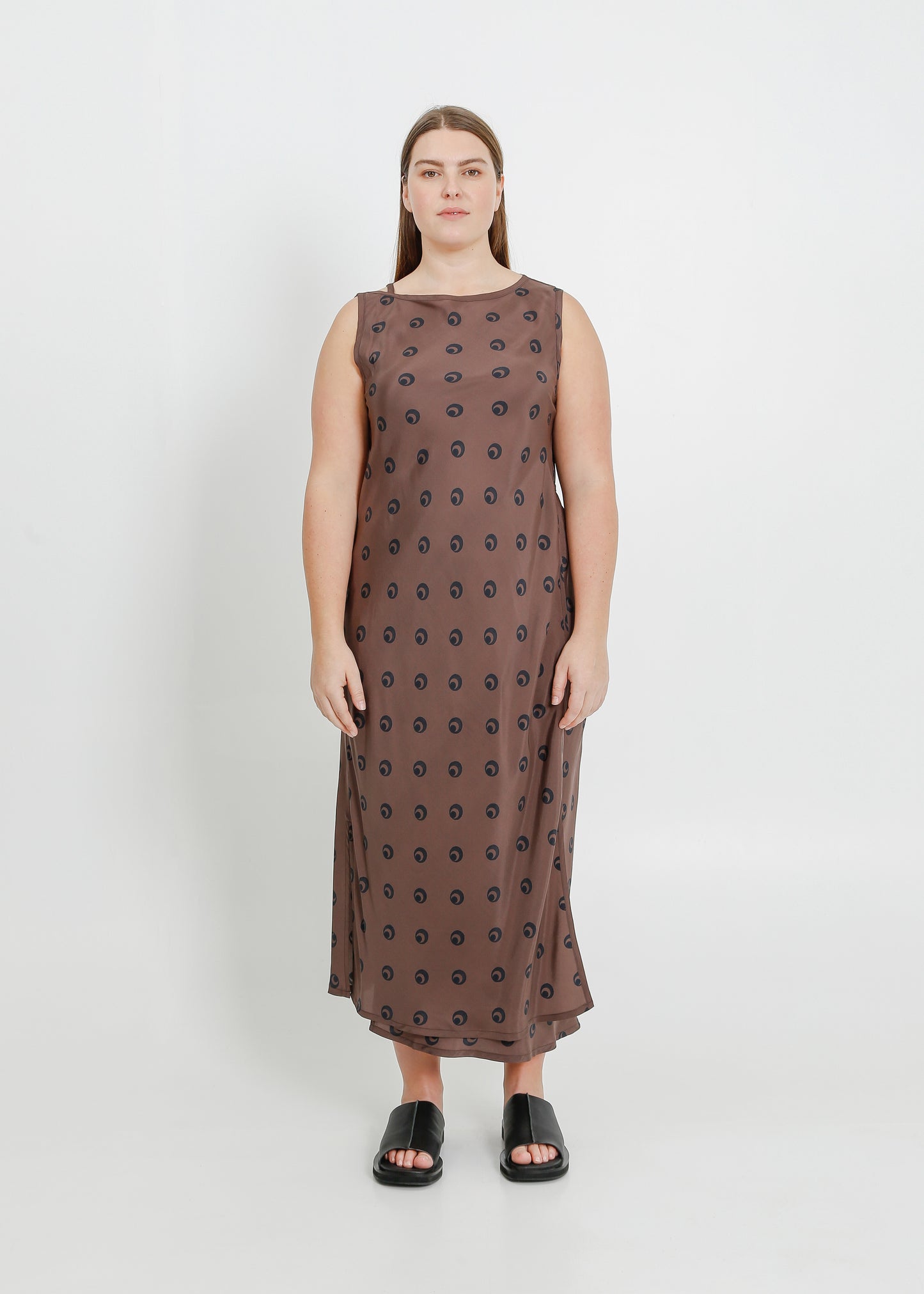 LAYNE DRESS / MOCHA-BLACK