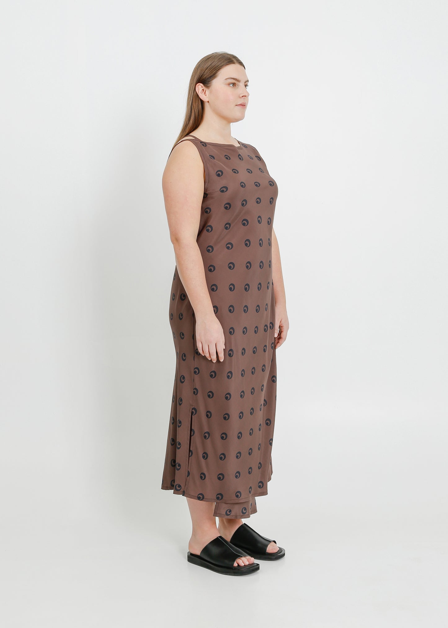 LAYNE DRESS / MOCHA-BLACK