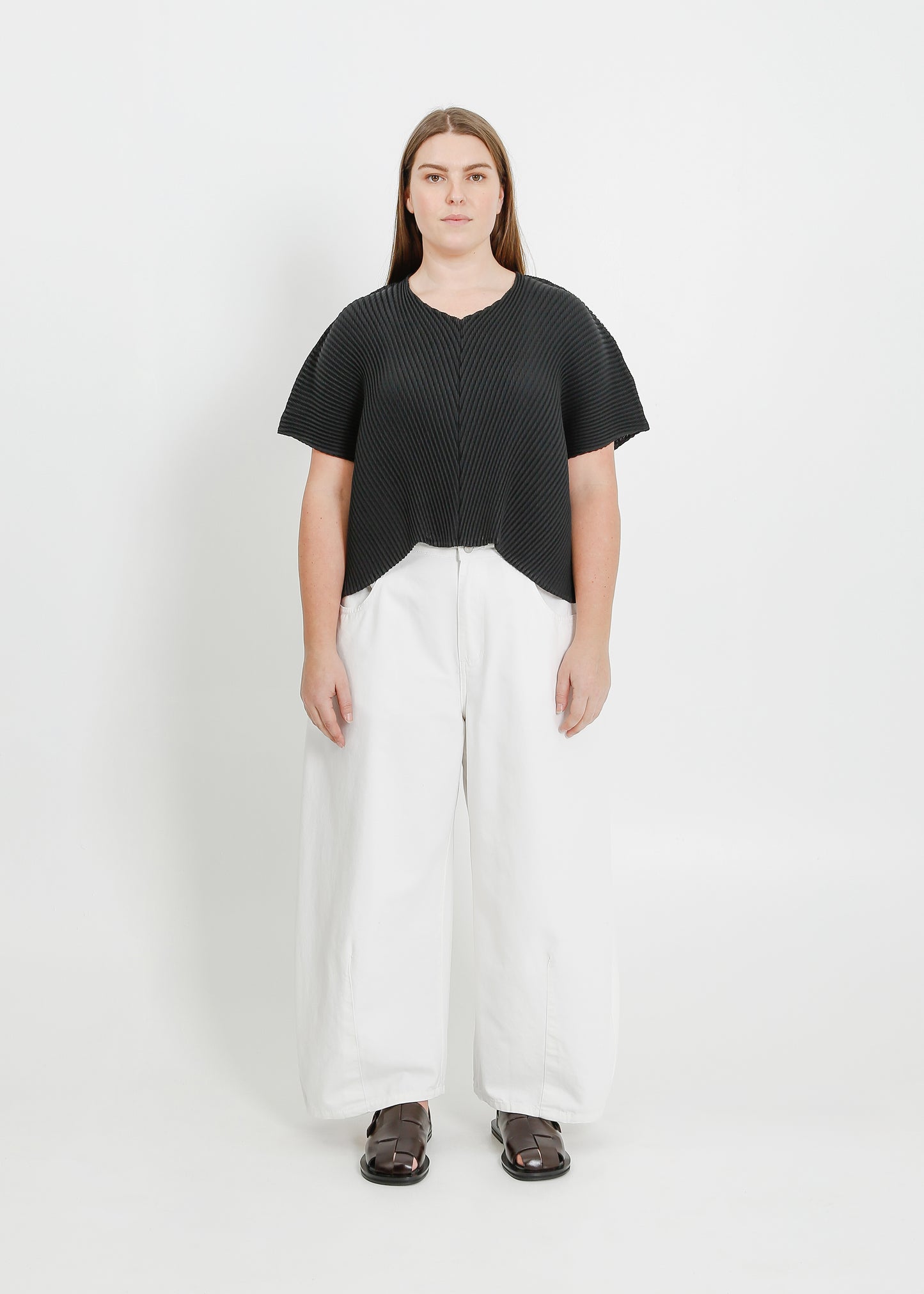 WAVERLY PLEAT TOP / BLACK