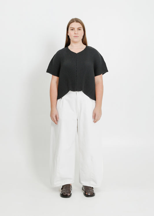 WAVERLY PLEAT TOP / BLACK