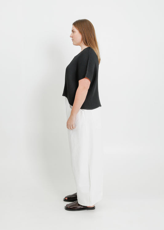 WAVERLY PLEAT TOP / BLACK