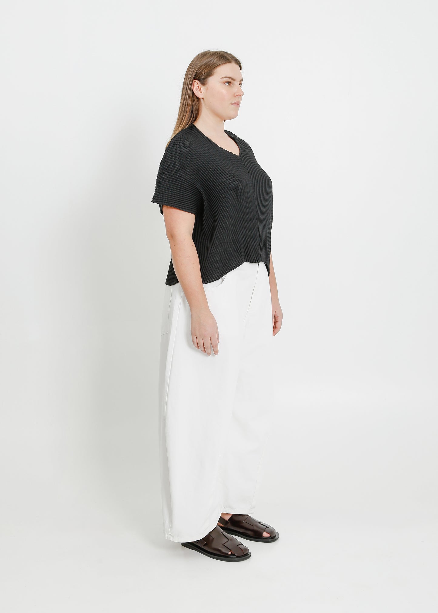 WAVERLY PLEAT TOP / BLACK