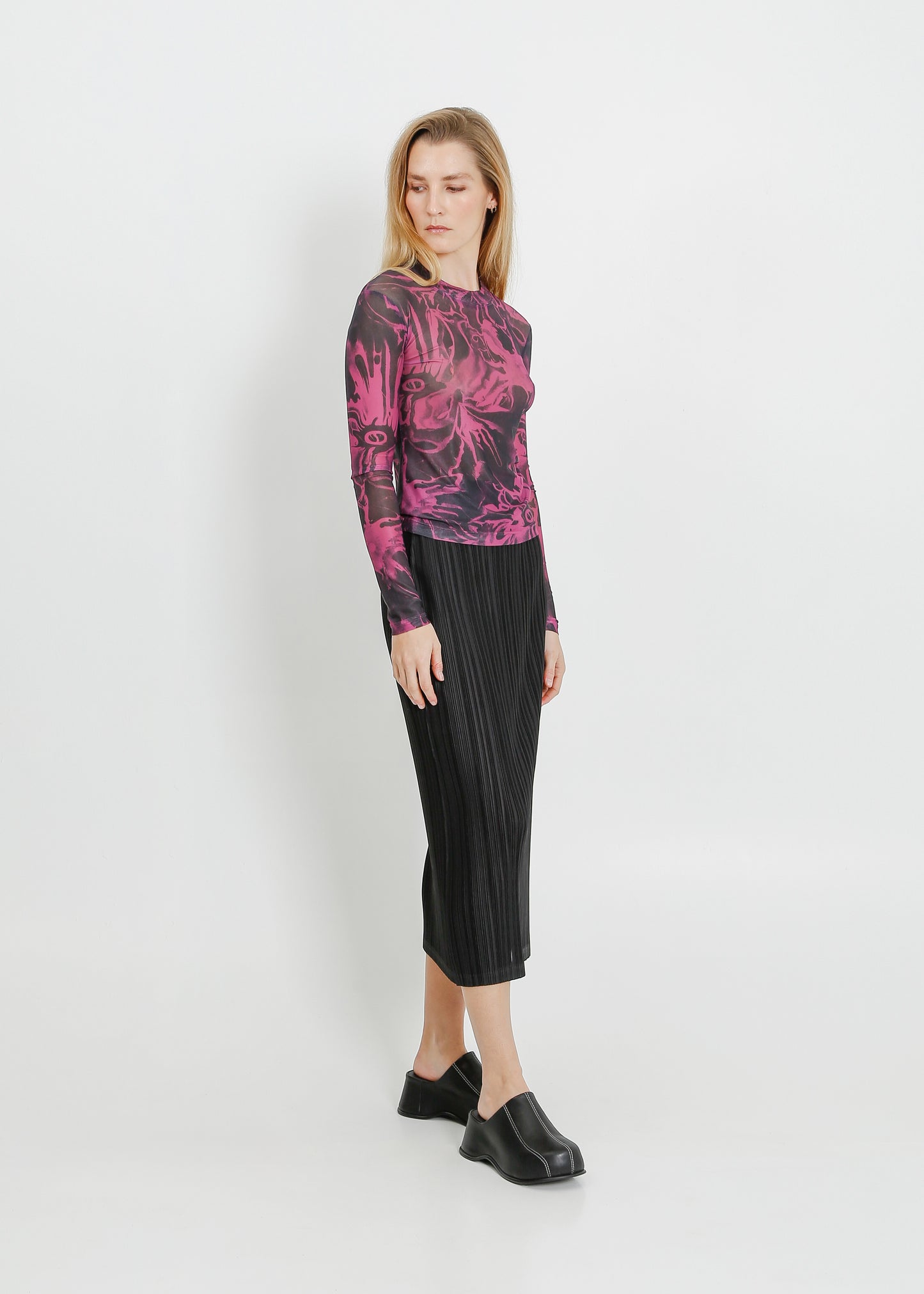 KELLER TOP / MAGENTA-BLACK