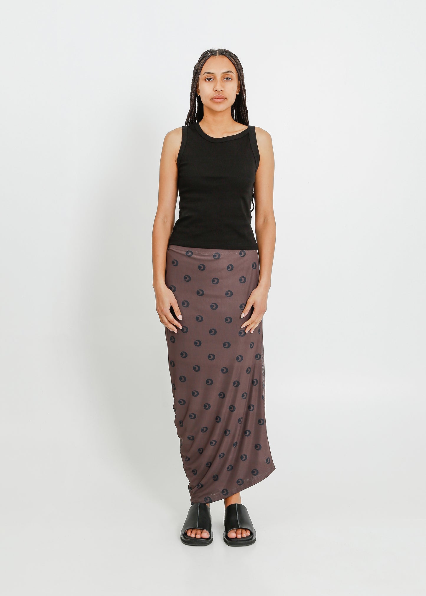 AMIRI TUBE SKIRT / MOCHA-BLACK