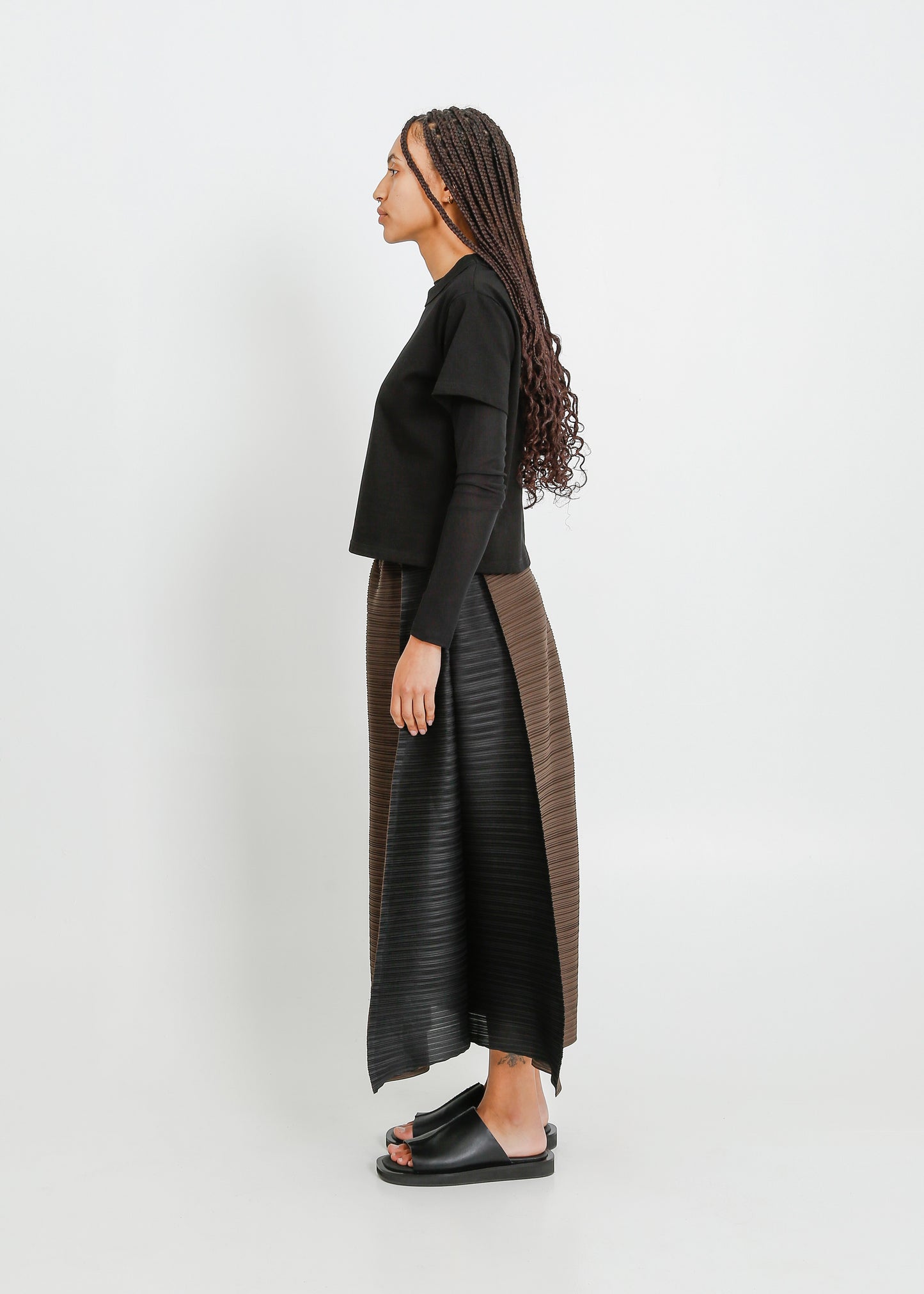 BRISTOL SKIRT  / CHOCOLATE-BLACK