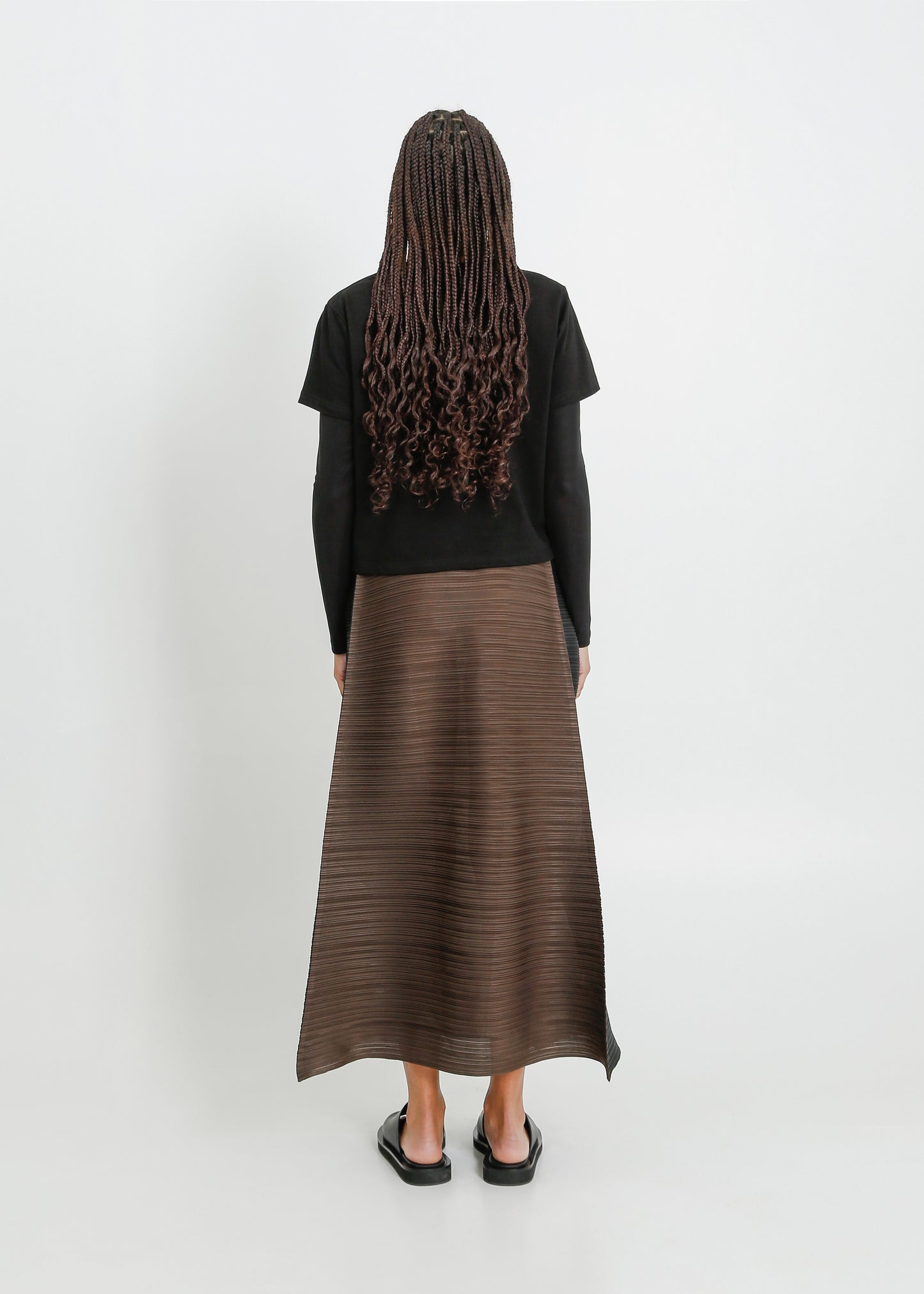 BRISTOL SKIRT  / CHOCOLATE-BLACK