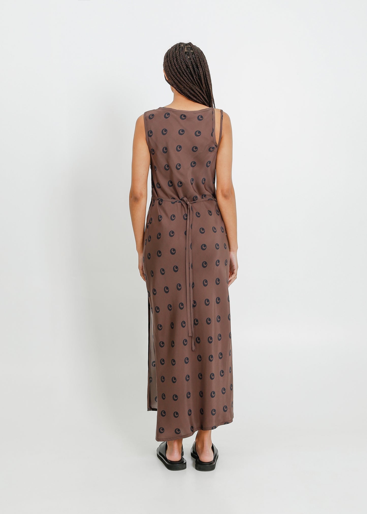 LAYNE DRESS / MOCHA-BLACK