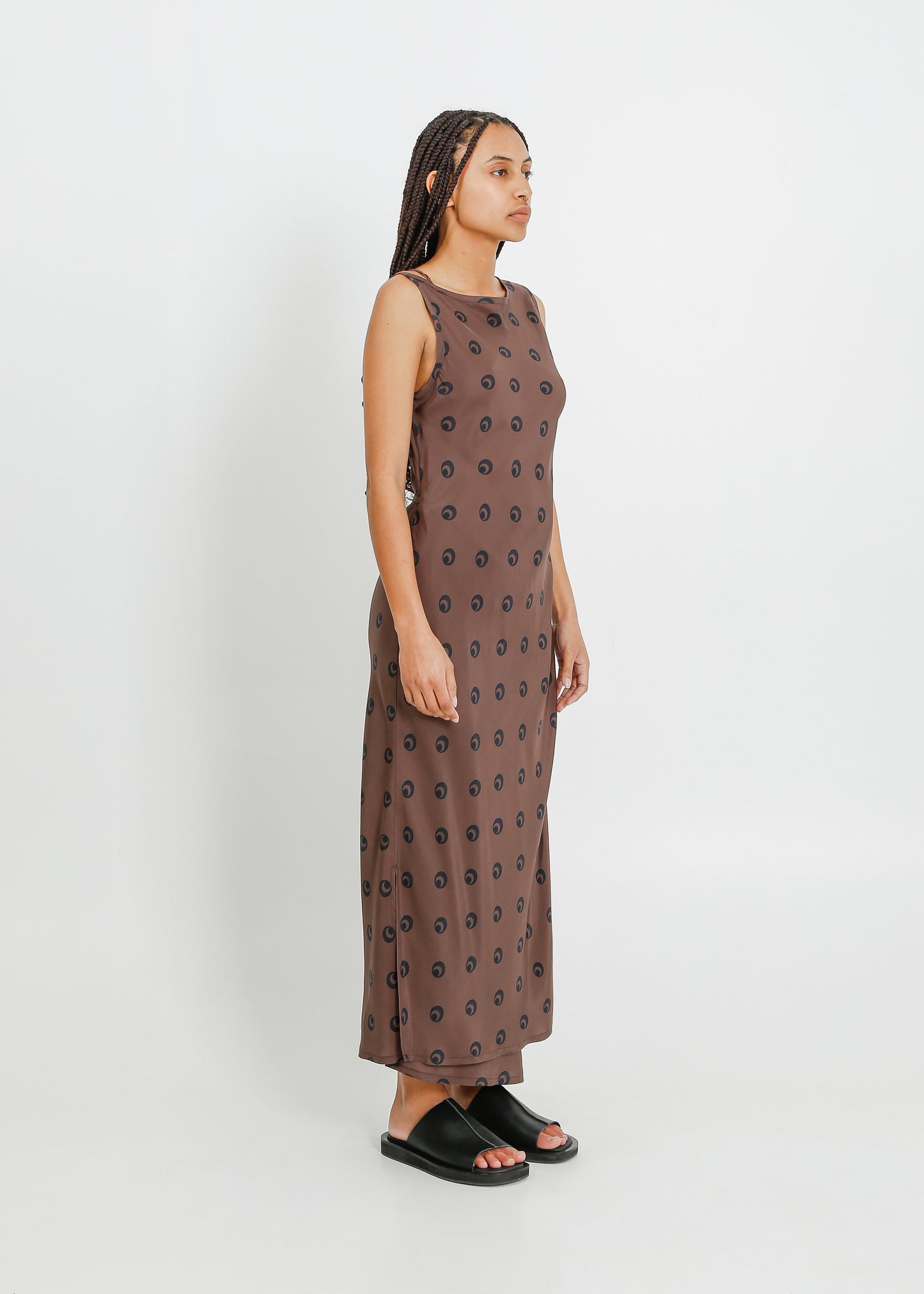 LAYNE DRESS / MOCHA-BLACK