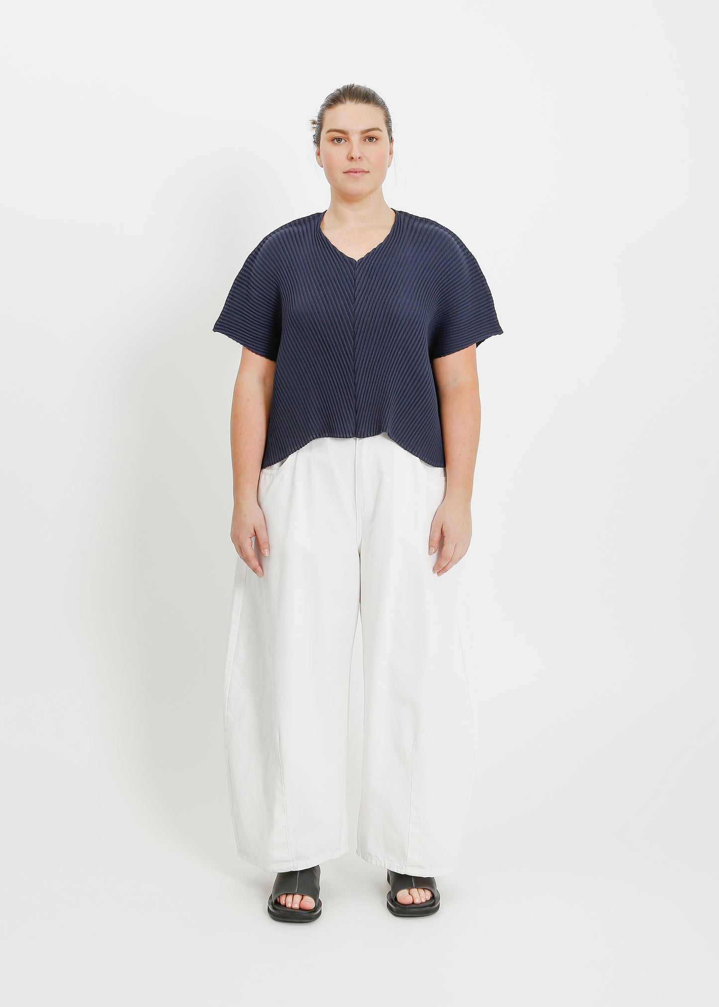 WAVERLY PLEAT TOP / NAVY