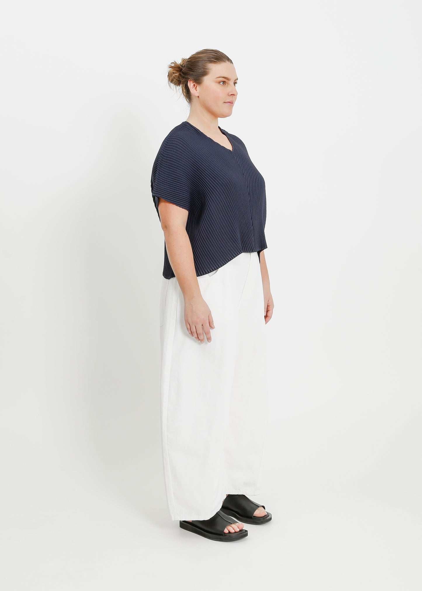 WAVERLY PLEAT TOP / NAVY