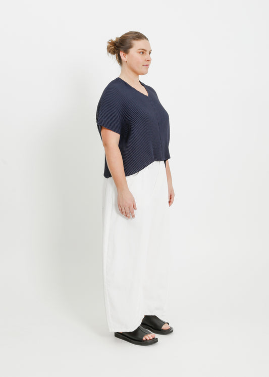 WAVERLY PLEAT TOP / NAVY