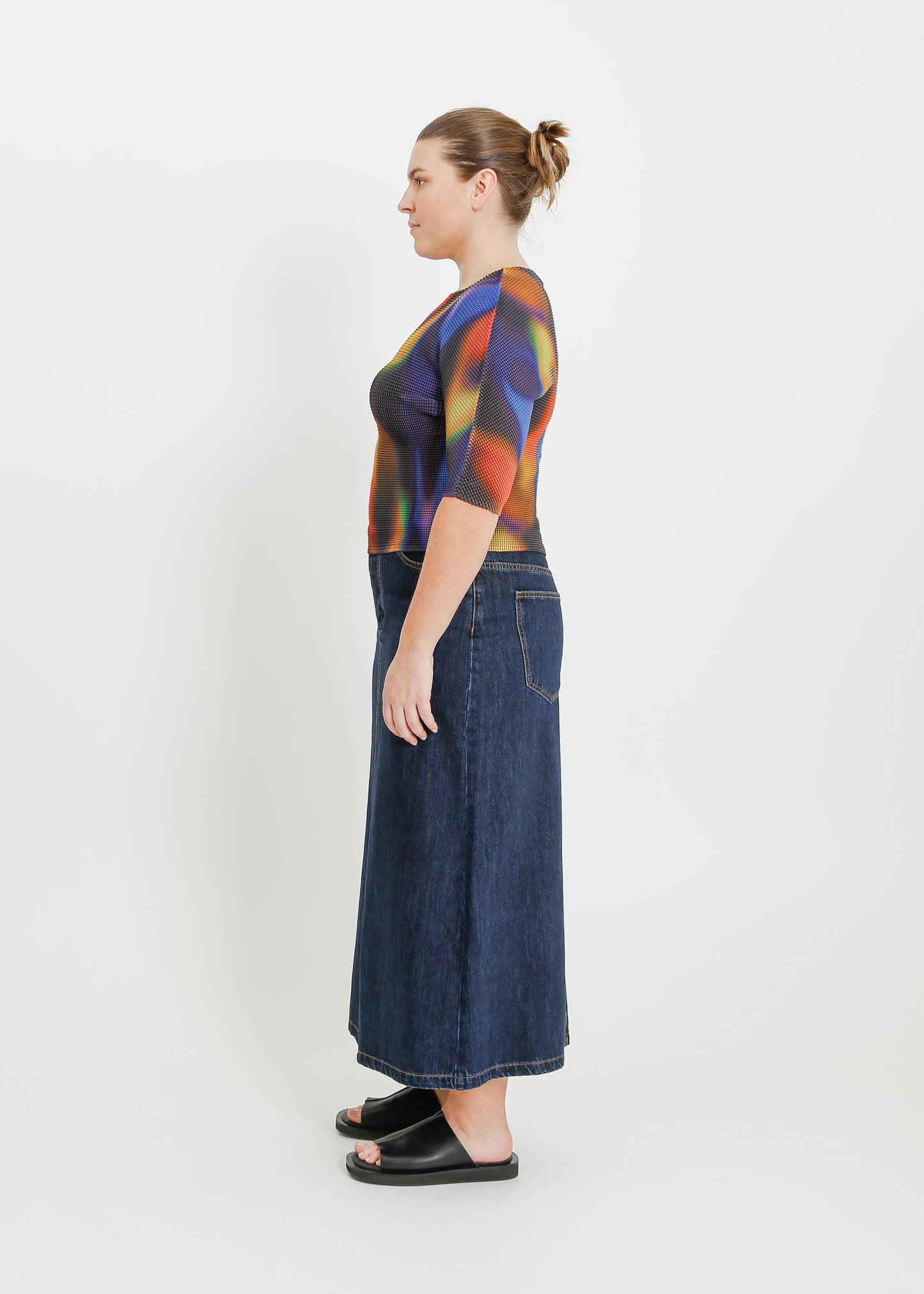 RUNE PLEAT TOP / BLUR