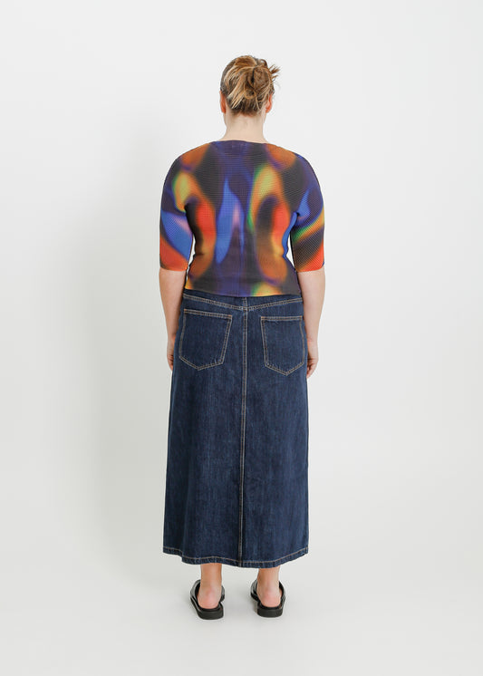 RUNE PLEAT TOP / BLUR