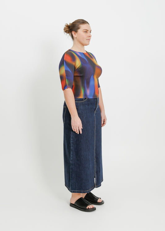 RUNE PLEAT TOP / BLUR